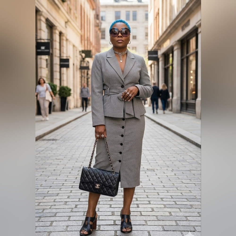 Moda Spiegel 2pc Houndstooth Suit NWOT